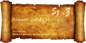 Szever Zalán névjegykártya